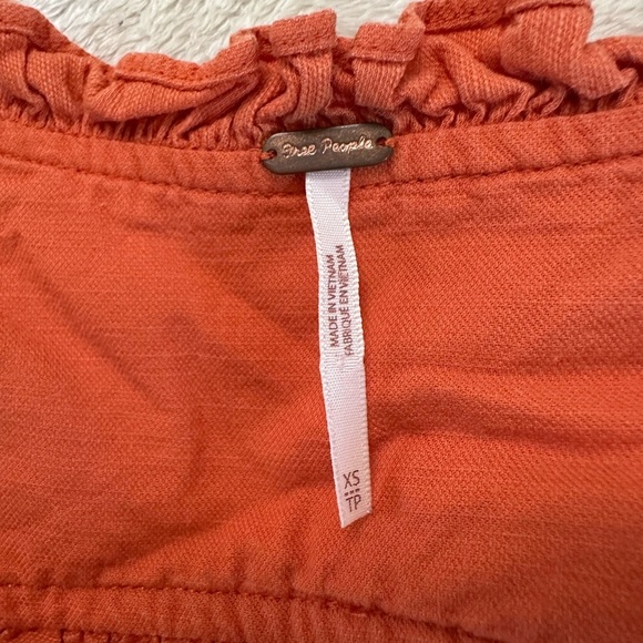 Free People Sweet Things Orange Tie Front Top Size XS - Picture 15 of 17